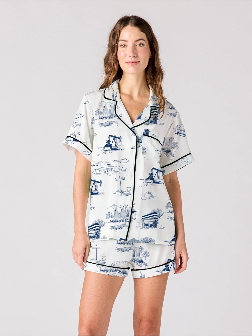 Katie Kime Houston Toile Short Pajama Set
